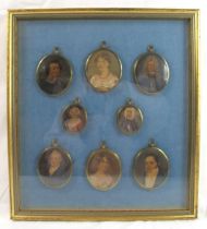 Irish School (19th Century) - A set of 8 overpainted portrait miniatures, we are informed by the