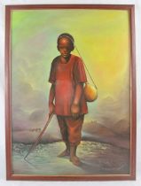 Obi Ekwenchi (Egba, Owerri, Nigeria, b. 1959) - 'The young Shall Grow', oil on board, signed,