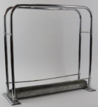 A German tubular chromed steel umbrella/stick stand, circa 1930’s/early 1940’s. Modelled with a