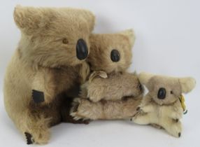 Three vintage koala bears, 20th century. (3 items) 29 cm approximate tallest height. Condition