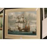 After Mark Myers, a decorative print depicting the Mary Rose at full sail of Southsea Castle.