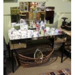 A modern mirrored dressing table with triple plate back