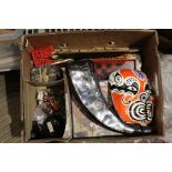 A box containing Oriental themed collectables