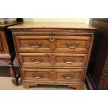 A 18th century oak three drawer Country chest