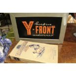 A vintage self illuminating Coopers " Y-Front" underwear sign.