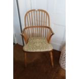 A beech double comb back country kitchen armchair