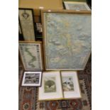 A large & varied selection of pictures & prints including maps and birds.