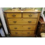 Two over three mahogany chest of drawers.