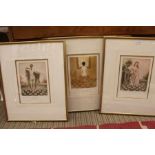 Three limited edition aquatint prints each depicting naked female form by Grabadas Somera, with cert