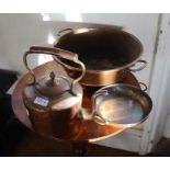 Three pieces of domestic copper wares