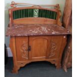 An art nouveau marble topped washstand