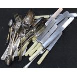 A selection of silver plated cutlery