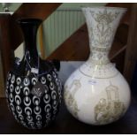 Two large ceramic 'Sia' vases, one with elephant decoration