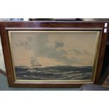 Well framed sailing print.