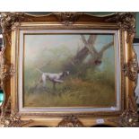 A Gundog oil on canvas signed by "Adam"