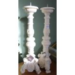 A pair of 'Sia' marble effect pricket candlesticks