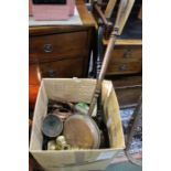 A good selection of brass and copper wares.