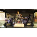 A shelf of Star Wars branded merchandise