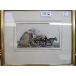 A Fred Lawson, watercolour painting of a horse and cart