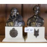 a bust of Paddy Mayne (SAS) and another WW2 RAF pilot