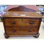 A part 19th century mahogany two drawer table top unit.