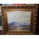 H. Robinson watercolour Landscape mountain scene in gilt frame.