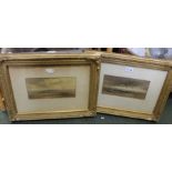 Martin Anderson - a water colour landscape signed and dated 1878, with a seascape signed and dated.