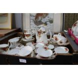 A quantity of Royal Albert "Old Country Roses" pattern, tea and coffee wares including tea pot.