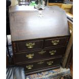 a 18th century oak bureau typical form and construction