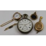 A silver cased gentleman's pocket watch, the dial with Roman numerals inscribed "John Walker Ltd 227