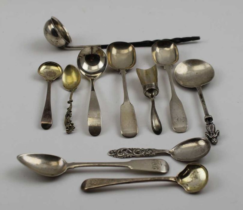 James Pirie, Aberdeen silver spoon with fiddle pattern handle and shovel bowl, (Pirie was active 182