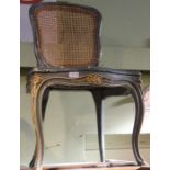A probable French 19th century painted soft wood chair with bergerre back and seat.