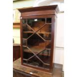 A 19th century mahogany glazed shelf unit, satinwood inlay. Having single astragal glazed door.