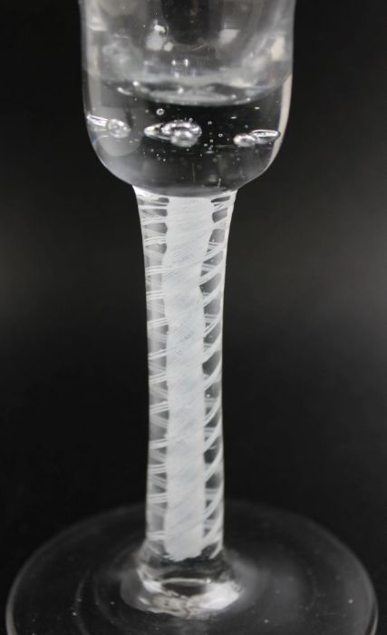 A possibly Dutch wine glass, with bell shaped bowl, cotton twist stem, on circular platform foot - Image 2 of 2