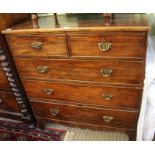 A 19th century mahogany five drawer chest on plain feet 107 x 101 cm.