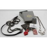 Vivienne Westwood key ring in original box together with two Peter Lang necklaces