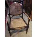 Early 20th century possibly Viennese arm chair with burgere back and seat.