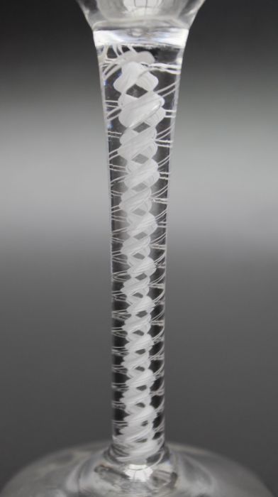 An 18th century double series opaque twist glass, circa 1765, 15cm - Image 2 of 3