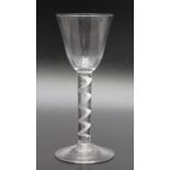 An 18th single series air twist glass circa 1755