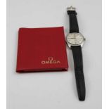 An Omega stainless steel cased gentlemen's wristwatch, automatic movement, with leather strap