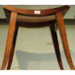 A Bergerre topped mahogany framed stool.