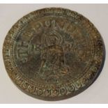 A brass roundel produced for the members of "The Pundits" The Yale University 1905.