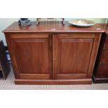 A late 19th/ early 20th century mahogany two door side cabinet. 81 x 133cm.