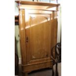 Pine armoire vacant interior having provision for shelves or a full width hanging rail.