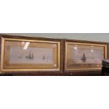 Becker, pair of watercolour paintings, sail boats, signed in gilt frames