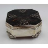 The Goldsmiths & Silversmiths Company, an early 20th century silver and tortoiseshell table box