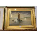 T. Westcott - early 20th century water colour study of a Wherry on the broads. 34 x 51 cm