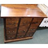An imported hardwood mahogany finishes nine drawer chest