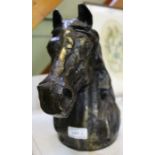 n cast iron horse head with bronze effect finish