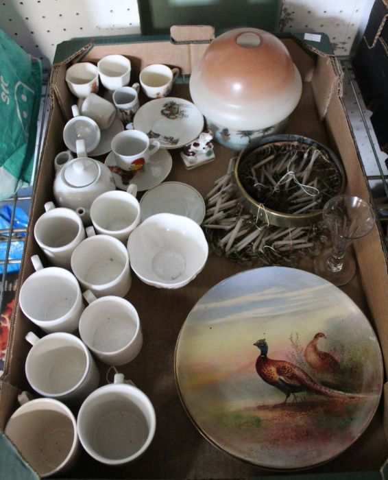 A box of china and glassware